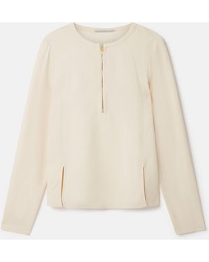 Stella McCartney Arlesa Double Split Hem Zip Blouse - White