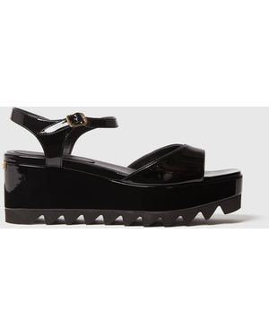 Stella McCartney Elyse Patent Platform Sandals - Black