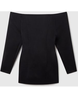 Stella McCartney Off-shoulder Long-sleeve Mini Dress - Black