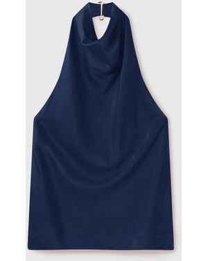 Stella McCartney Satin Halterneck Top - Blue