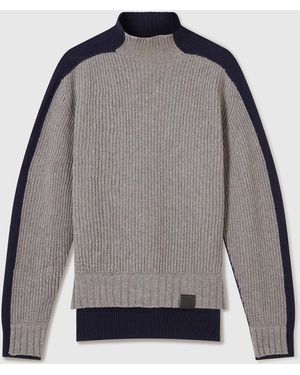 Stella McCartney Turtleneck Contrast Panel Jumper - Grey