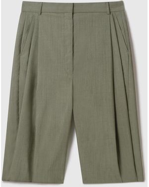 Stella McCartney Tropical Wide-Leg Bermuda Shorts - Green