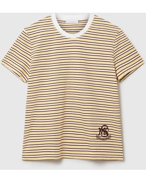 Stella McCartney Crest-embroidered T-shirt - Natural