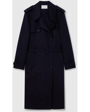 Stella McCartney Double-Breasted Belted Trench Coat - Blue