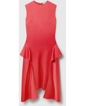 Stella McCartney Draped Satin Midi Dress - Red
