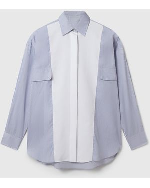 Stella McCartney Cotton Stripe Piqué Double Shirt - Blue