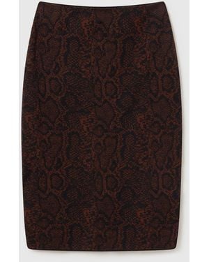 Stella McCartney Snake Print Knit Midi Skirt - White