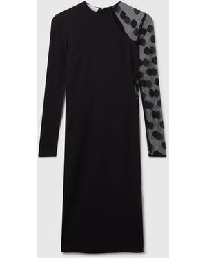 Stella McCartney Long-Sleeve Polka Dot Miracle Dress - Black