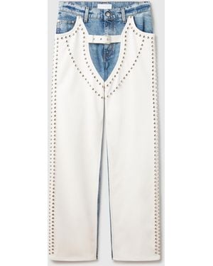 Stella McCartney Chaps Studded Straight-Leg Jeans - Blue