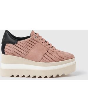 Stella McCartney Sneak-Elyse Perforated Platform Trainers - White