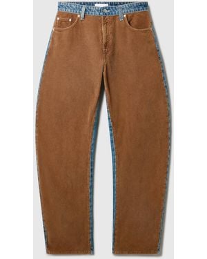 Stella McCartney Corduroy Panel Curved Jeans - Brown