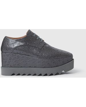 Stella McCartney Elyse Ostrich Platform Shoes - Grey