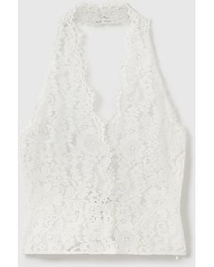 Stella McCartney Halterneck Lace Top - White