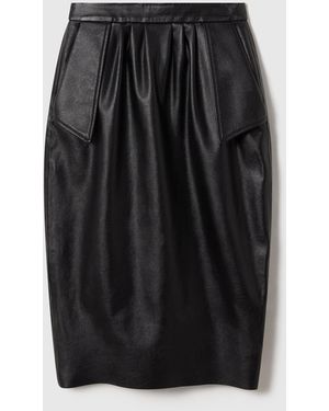 Stella McCartney Vegan Leather Midi Skirt - Black
