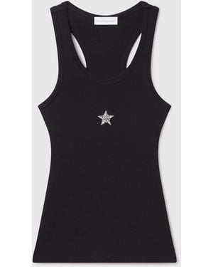 Stella McCartney Crystal Star Racerback Tank Top - Black