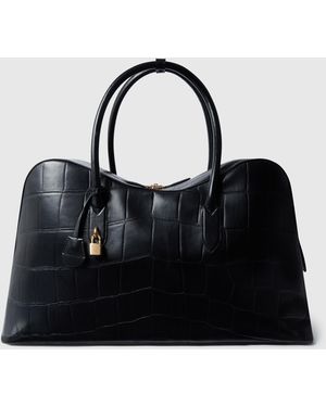 Stella McCartney Ryder Crocodile-Embossed Weekender Bag, One Size - Black