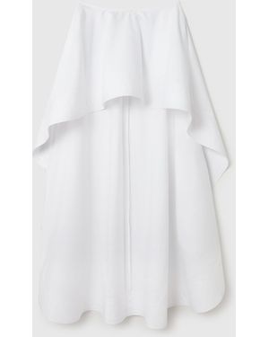 Stella McCartney Cotton Poplin Asymmetric Frill Skirt - White