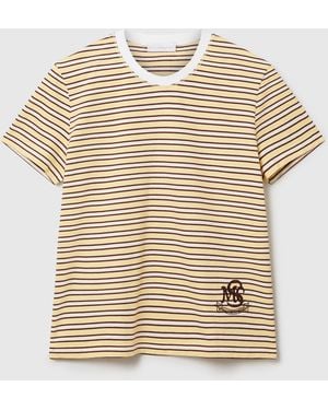 Stella McCartney Crest-embroidered T-shirt - Natural