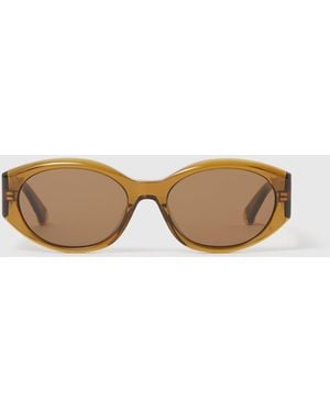 Stella McCartney Logo Oval Sunglasses - Natural