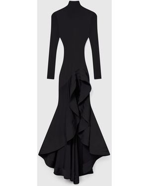 Stella McCartney Crepe Jersey Frill Cocktail Dress - Black