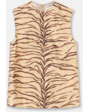 Stella McCartney Tiger Print Sleeveless Top - Natural