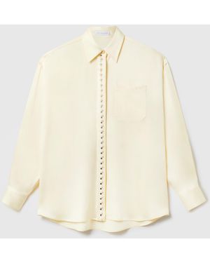 Stella McCartney Oversized Pearl-button Satin Shirt - Natural