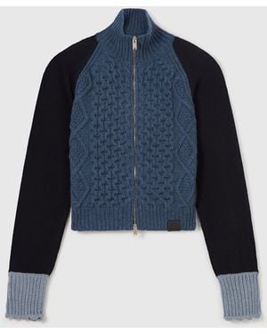Stella McCartney Hybrid Knit Bomber Jacket - Blue