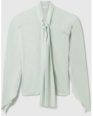 Stella McCartney Tie-neck Silk Shirt - Blue