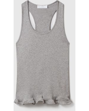 Stella McCartney Frilled Hem Ribbed Tank Top - Grey