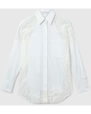 Stella McCartney Lace-Panelled Poplin Shirt - White