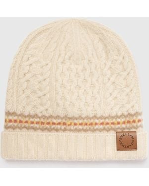 Stella McCartney Fair Isle Knitted Beanie - Natural