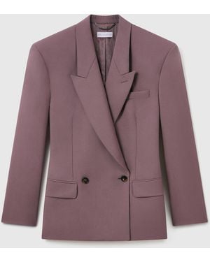 Stella McCartney Canvas Double-Breasted Waisted Jacket - Purple