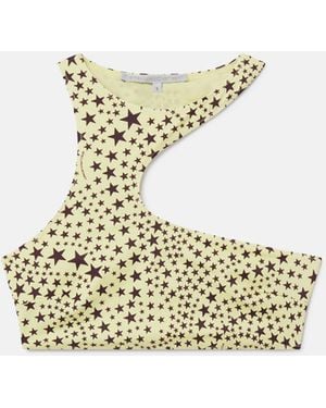 Stella McCartney Star Print Cut-Out Halterneck Bikini Top - Metallic