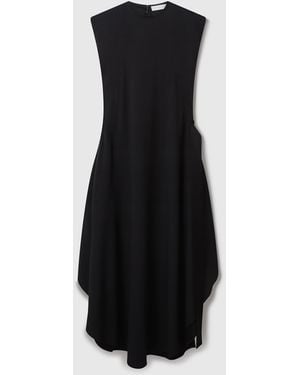 Stella McCartney Envers Satin Long Shift Dress - Black