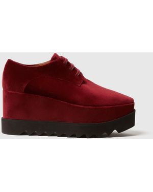 Stella McCartney Elyse Velvet Platform Shoes - Red