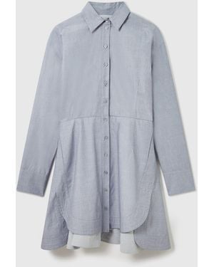 Stella McCartney Fitted Chambray Shirt Dress - Blue