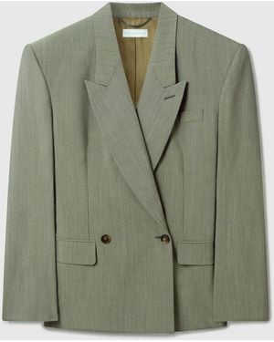 Stella McCartney Tropical Double-Breasted Waisted Jacket - Green