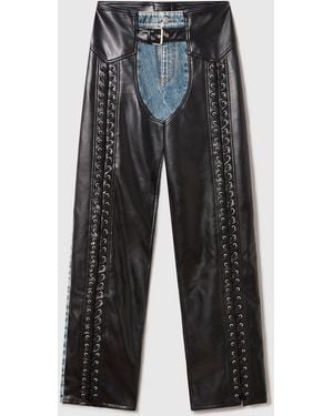 Stella McCartney Lace-Up Vegan Chap Jeans - Grey