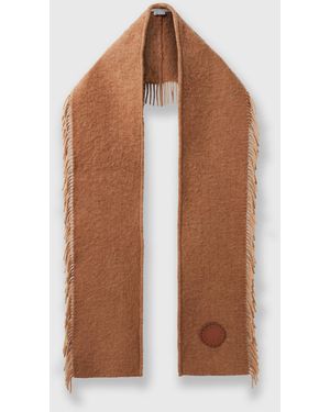 Stella McCartney Fringed Logo Scarf, One Size - Brown