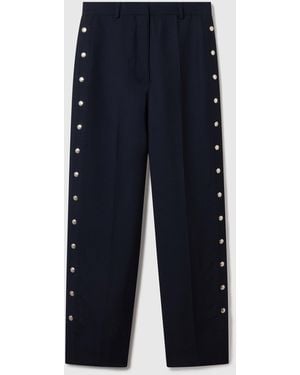 Stella McCartney Snap-Detail Tailored Trousers - Blue