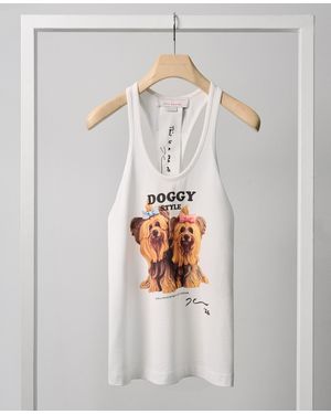 Stella McCartney Signed Jeff Koons Doggy Style Tank - White