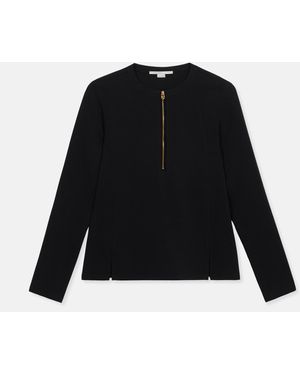 Stella McCartney Arlesa Double Split Hem Zip Blouse - Black