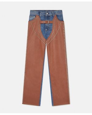 Stella McCartney Chaps High-Rise Straight-Leg Jeans, , Denim And - Blue