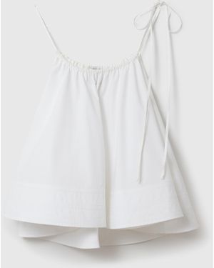 Stella McCartney Poplin Sleeveless Frill Top - White