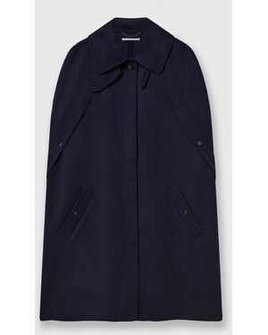 Stella McCartney High-Neck Button-Up Cape - Blue