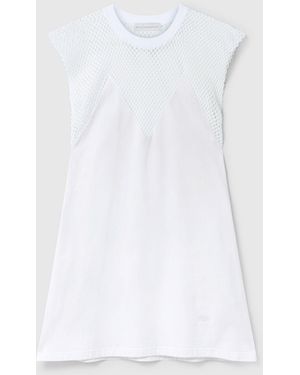 Stella McCartney Net Panel A-Line Mini Dress - White