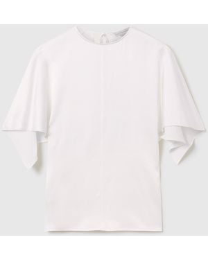 Stella McCartney Handkerchief Sleeve Satin Top - White