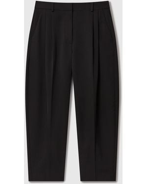 Stella McCartney Pleated High-Rise Wool Trousers - Black