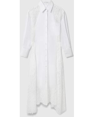 Stella McCartney Lace-Panelled Poplin Dress - White