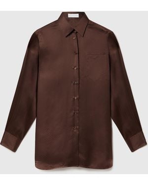 Stella McCartney Star Silk Jacquard Shirt - Brown